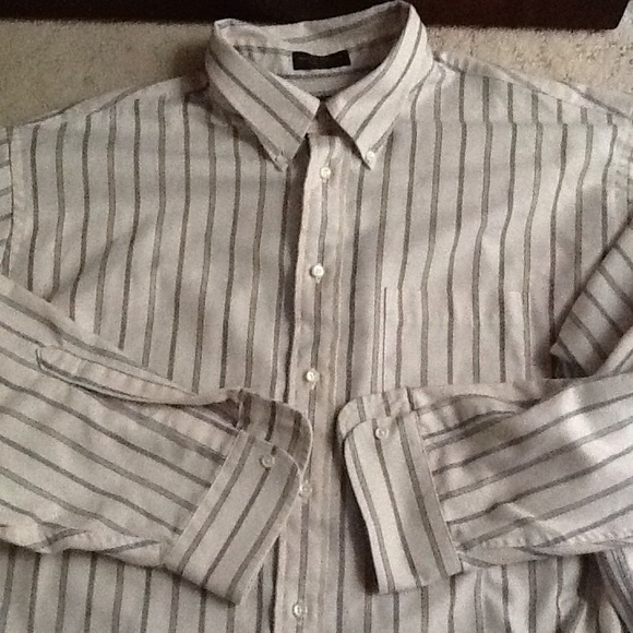 Arrow Oxford Blue Striped Shirt Sz 18/33 Big - Picture 6 of 7